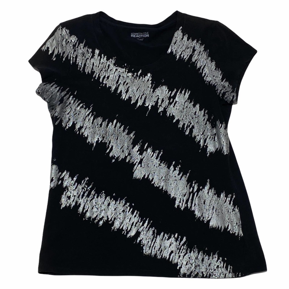 KENNETH Cole REACTION Black Gray Graphic T-Shirt